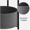 image:imageAllewie Round Side Table with Fabric Storage Basket Small End Table Bedside Table Nightstand Coffee Table with Metal Frame Accent Table for Living Room Bedroom Outdoor Wooden Brown