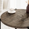 image:imageAllewie Round Side Table with Fabric Storage Basket Small End Table Bedside Table Nightstand Coffee Table with Metal Frame Accent Table for Living Room Bedroom Outdoor Wooden Brown Gray