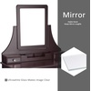 image:imageAllewie Vanity TableMakeup Vanity Set Dressing Table with 5 Crystal Handle DrawersMirrorCushioned Stool for Corner BedroomHome DecorDark Brown