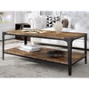 image:imageAllewie 443 Industrial Coffee Table with 2Tier Storage Shelf for Living Room Wood Look Accent Furniture with Rivet Design Easy Assembly Rustic Brown