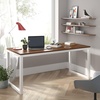 image:imageAllewie 45 Computer Desk Modern Writing Gaming Desk for Home Office Small Wood Table Top Workstation Sturdy Metal Frame Rustic Simple Industrial Design Easy Assembly Walnut