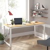 image:imageAllewie 45 Computer Desk Modern Writing Gaming Desk for Home Office Small Wood Table Top Workstation Sturdy Metal Frame Rustic Simple Industrial Design Easy Assembly Maple