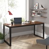 image:imageAllewie 55 Computer Desk Modern Writing Gaming Desk for Home Office Small Wood Table Top Workstation Black Sturdy Metal Frame Rustic Simple Industrial Design Easy Assembly Walnut