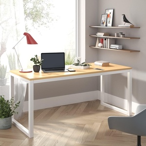 image:imageAllewie 45 Computer Desk Modern Writing Gaming Desk for Home Office Small Wood Table Top Workstation Sturdy Metal Frame Rustic Simple Industrial Design Easy Assembly Maple