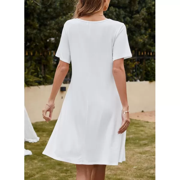 FZ FANTASTIC ZONE Womens Casual Summer T Shirt Dresses Short Sleeve Swing Dress with PocketsA Beige