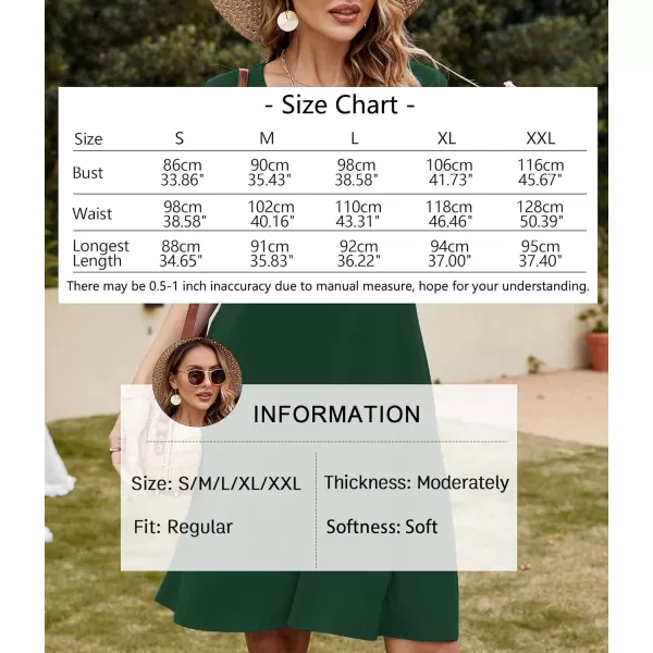 FZ FANTASTIC ZONE Womens Casual Summer T Shirt Dresses Short Sleeve Swing Dress with PocketsA Dark Green