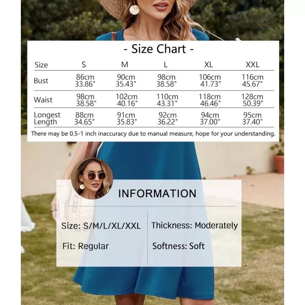 FZ FANTASTIC ZONE Womens Casual Summer T Shirt Dresses Short Sleeve Swing Dress with PocketsA Lake Blue