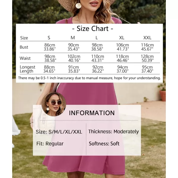 FZ FANTASTIC ZONE Womens Casual Summer T Shirt Dresses Short Sleeve Swing Dress with PocketsA Mauve