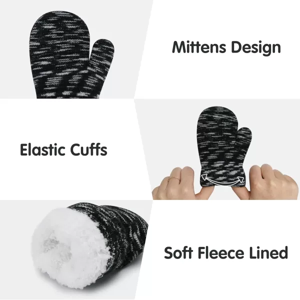 Kids Toddlers Winter Beanie Hats Gloves Neck Scarf Set Mittens Gifts for 0 6 12 Months 1 2 3 48 Year Old Baby Girls BoysA Black White
