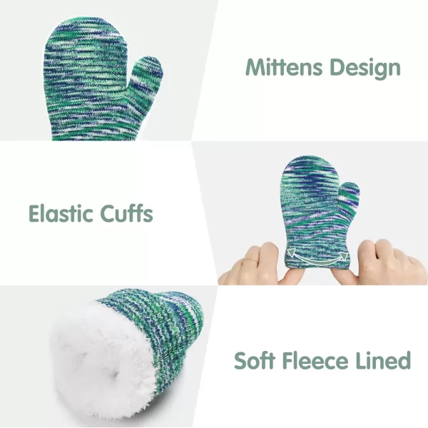 Kids Toddlers Winter Beanie Hats Gloves Neck Scarf Set Mittens Gifts for 0 6 12 Months 1 2 3 48 Year Old Baby Girls BoysA Green