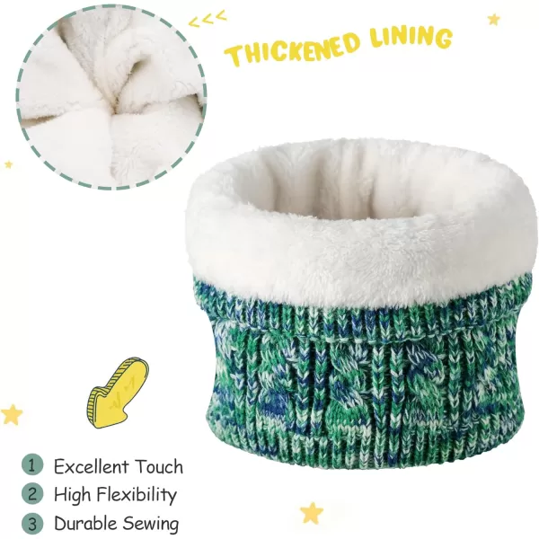 Kids Toddlers Winter Beanie Hats Gloves Neck Scarf Set Mittens Gifts for 0 6 12 Months 1 2 3 48 Year Old Baby Girls BoysA Green