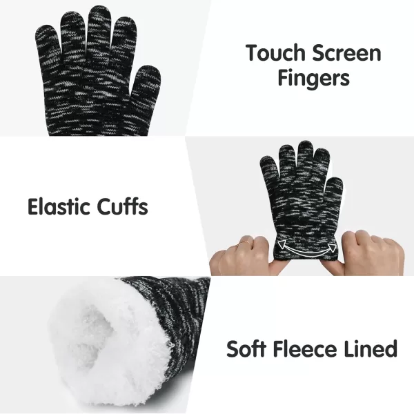 Kids Toddlers Winter Beanie Hats Gloves Neck Scarf Set Mittens Gifts for 0 6 12 Months 1 2 3 48 Year Old Baby Girls BoysB Black White