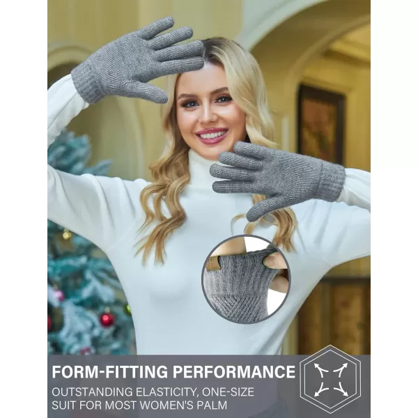 FZ FANTASTIC ZONE Women Winter Warm Knit Touchscreen Gloves Cold Weather with Thermal Fleece LinedDark Grey