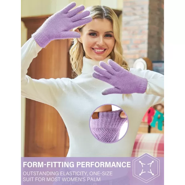 FZ FANTASTIC ZONE Women Winter Warm Knit Touchscreen Gloves Cold Weather with Thermal Fleece LinedPurple