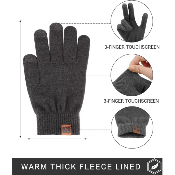 FZ FANTASTIC ZONE Womens Winter Touchscreen Wool Magic Gloves Warm Knit Fleece Lined for WomenDark Grey1