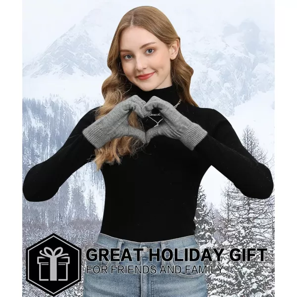 FZ FANTASTIC ZONE Womens Winter Touchscreen Wool Magic Gloves Warm Knit Fleece Lined for WomenGrey