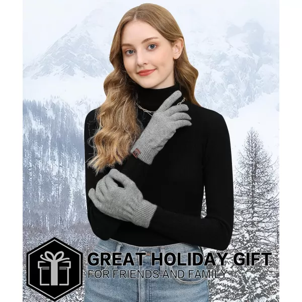 FZ FANTASTIC ZONE Womens Winter Touchscreen Wool Magic Gloves Warm Knit Fleece Lined for WomenGrey