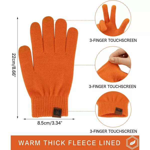 FZ FANTASTIC ZONE Womens Winter Touchscreen Wool Magic Gloves Warm Knit Fleece Lined for WomenOrange1