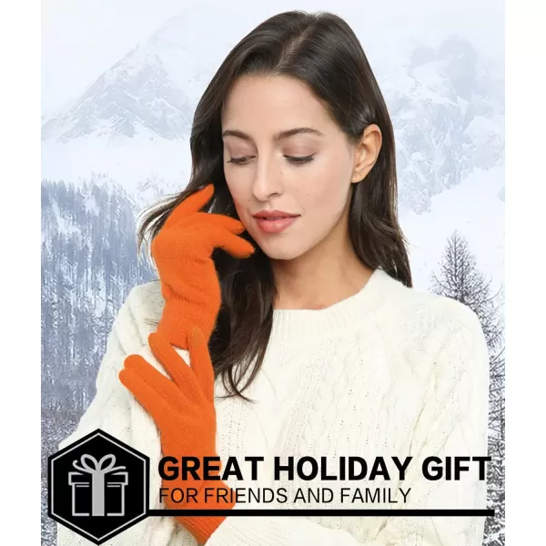 FZ FANTASTIC ZONE Womens Winter Touchscreen Wool Magic Gloves Warm Knit Fleece Lined for WomenOrange1