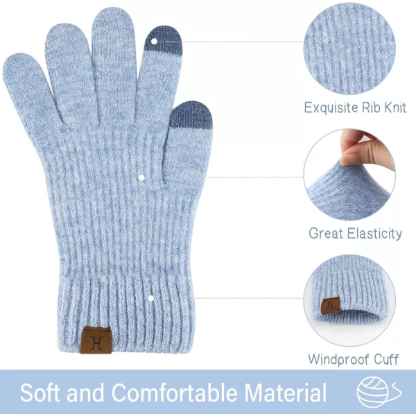 FZ FANTASTIC ZONE Womens Winter Warm Touchscreen Gloves Thermal Knit Cold Weather Gloves for WomenBlue