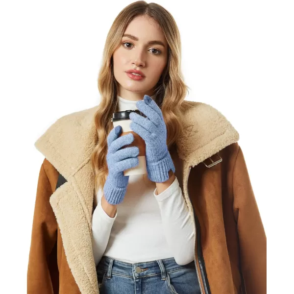 FZ FANTASTIC ZONE Womens Winter Warm Touchscreen Gloves Thermal Knit Cold Weather Gloves for WomenBlue