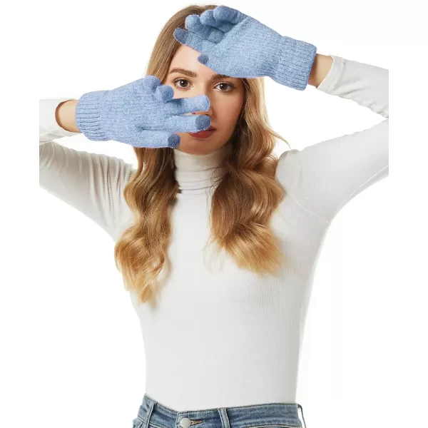 FZ FANTASTIC ZONE Womens Winter Warm Touchscreen Gloves Thermal Knit Cold Weather Gloves for WomenBlue