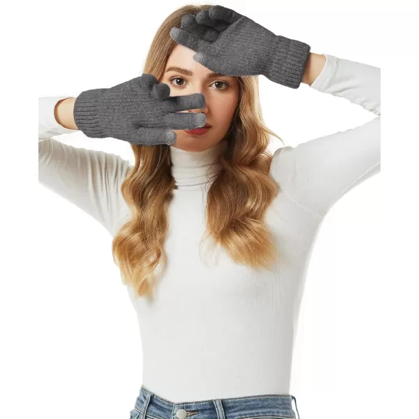 FZ FANTASTIC ZONE Womens Winter Warm Touchscreen Gloves Thermal Knit Cold Weather Gloves for WomenDark Grey