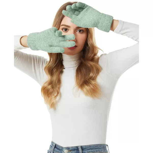 FZ FANTASTIC ZONE Womens Winter Warm Touchscreen Gloves Thermal Knit Cold Weather Gloves for WomenGreen