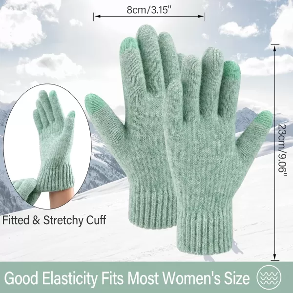 FZ FANTASTIC ZONE Womens Winter Warm Touchscreen Gloves Thermal Knit Cold Weather Gloves for WomenGreen