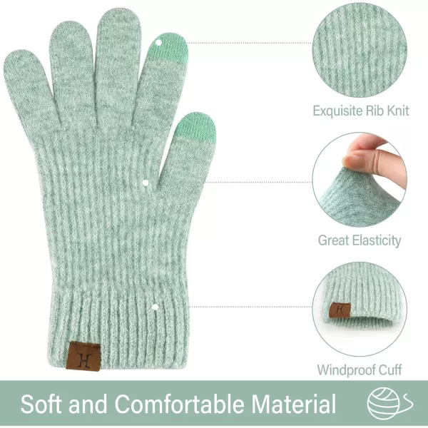 FZ FANTASTIC ZONE Womens Winter Warm Touchscreen Gloves Thermal Knit Cold Weather Gloves for WomenGreen