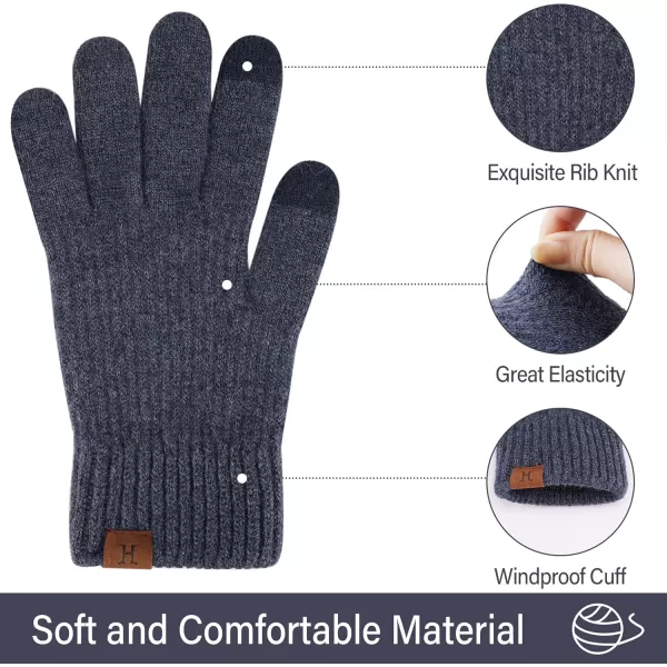 FZ FANTASTIC ZONE Womens Winter Warm Touchscreen Gloves Thermal Knit Cold Weather Gloves for WomenNavy Blue