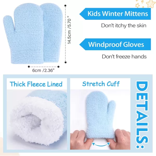 Kids Toddlers Winter Beanie Hats Gloves Neck Scarf Warm Knit Set Gifts for 0 6 12 Months 1 2 3 48 Year Old Baby Boys GirlsA Blue