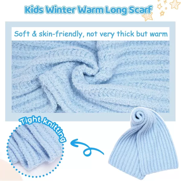 Kids Toddlers Winter Beanie Hats Gloves Neck Scarf Warm Knit Set Gifts for 0 6 12 Months 1 2 3 48 Year Old Baby Boys GirlsA Blue