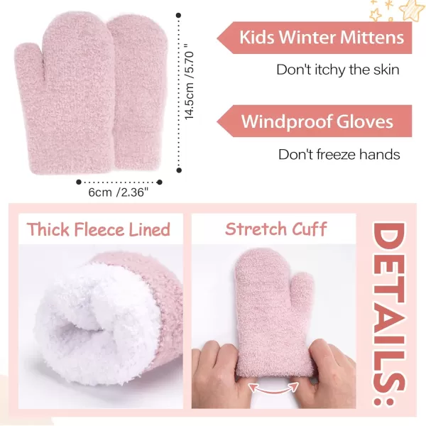 Kids Toddlers Winter Beanie Hats Gloves Neck Scarf Warm Knit Set Gifts for 0 6 12 Months 1 2 3 48 Year Old Baby Boys GirlsA Pink