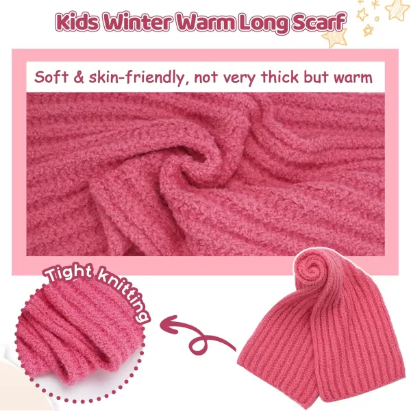Kids Toddlers Winter Beanie Hats Gloves Neck Scarf Warm Knit Set Gifts for 0 6 12 Months 1 2 3 48 Year Old Baby Boys GirlsA Rose Red
