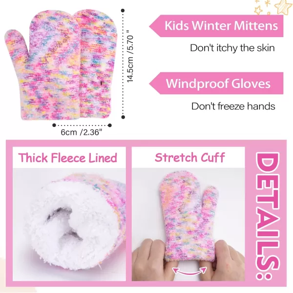 Kids Toddlers Winter Beanie Hats Gloves Neck Scarf Warm Knit Set Gifts for 0 6 12 Months 1 2 3 48 Year Old Baby Boys GirlsA Tiedye Pink