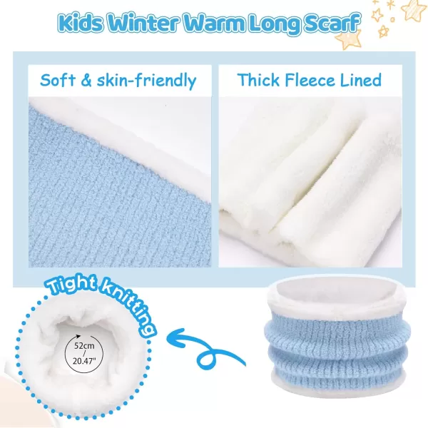 Kids Toddlers Winter Beanie Hats Gloves Neck Scarf Warm Knit Set Gifts for 0 6 12 Months 1 2 3 48 Year Old Baby Boys GirlsB Blue