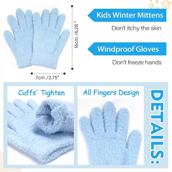 Kids Toddlers Winter Beanie Hats Gloves Neck Scarf Warm Knit Set Gifts for 0 6 12 Months 1 2 3 48 Year Old Baby Boys GirlsB Blue