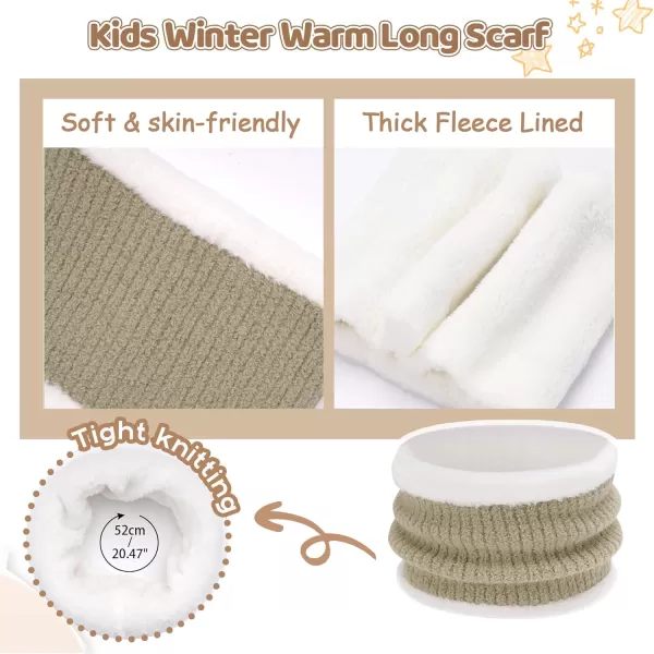 Kids Toddlers Winter Beanie Hats Gloves Neck Scarf Warm Knit Set Gifts for 0 6 12 Months 1 2 3 48 Year Old Baby Boys GirlsB Khaki