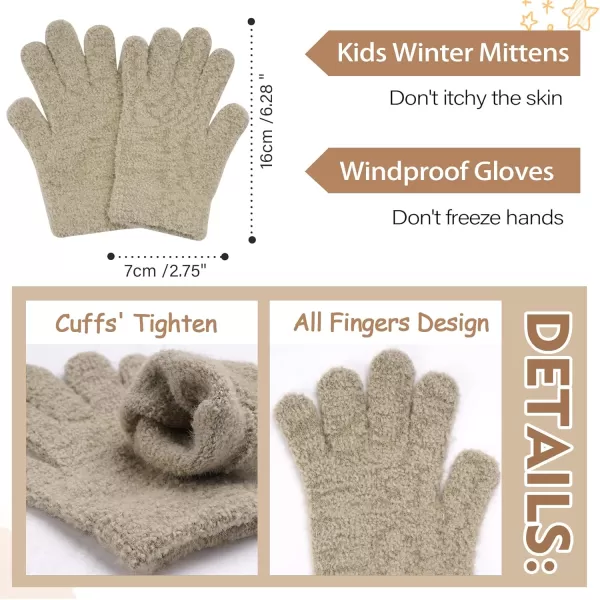 Kids Toddlers Winter Beanie Hats Gloves Neck Scarf Warm Knit Set Gifts for 0 6 12 Months 1 2 3 48 Year Old Baby Boys GirlsB Khaki
