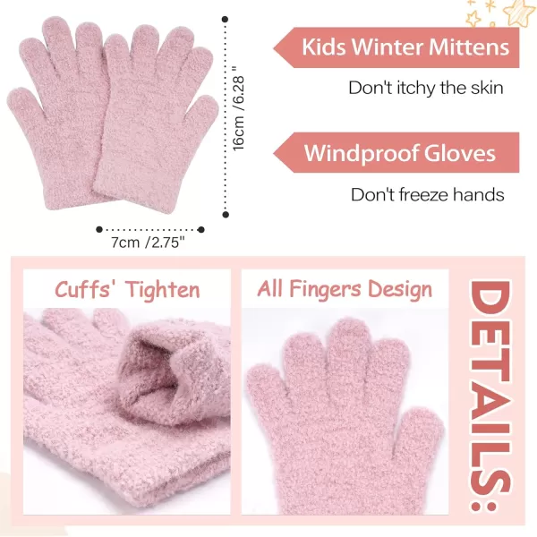 Kids Toddlers Winter Beanie Hats Gloves Neck Scarf Warm Knit Set Gifts for 0 6 12 Months 1 2 3 48 Year Old Baby Boys GirlsB Pink