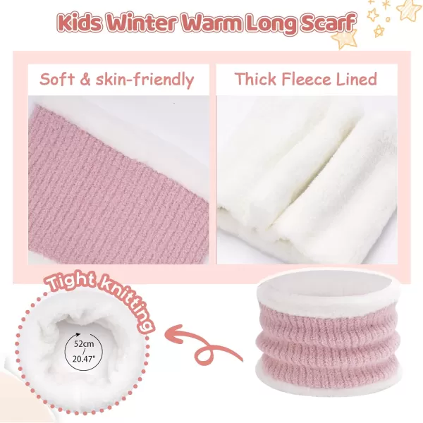 Kids Toddlers Winter Beanie Hats Gloves Neck Scarf Warm Knit Set Gifts for 0 6 12 Months 1 2 3 48 Year Old Baby Boys GirlsB Pink