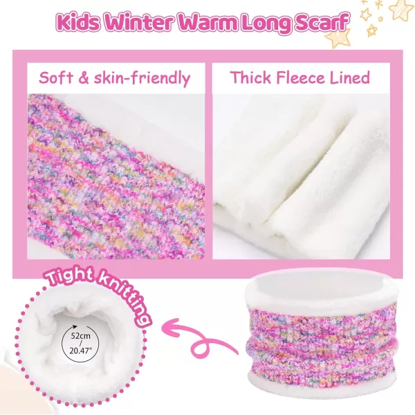 Kids Toddlers Winter Beanie Hats Gloves Neck Scarf Warm Knit Set Gifts for 0 6 12 Months 1 2 3 48 Year Old Baby Boys GirlsB Tiedye Pink