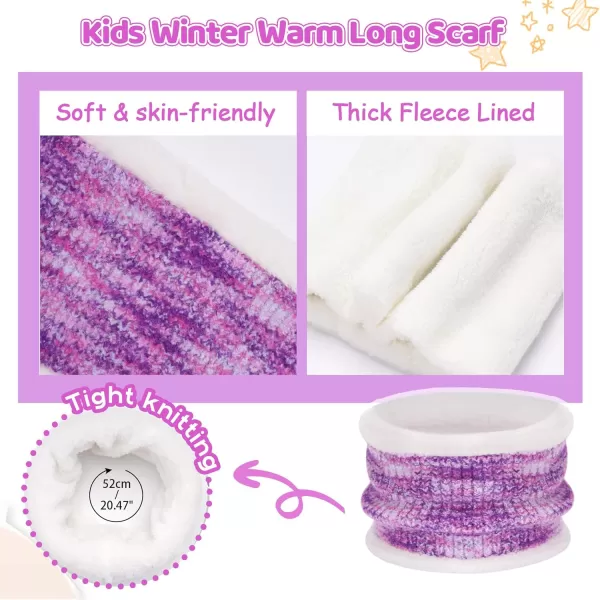 Kids Toddlers Winter Beanie Hats Gloves Neck Scarf Warm Knit Set Gifts for 0 6 12 Months 1 2 3 48 Year Old Baby Boys GirlsB Tiedye Purple