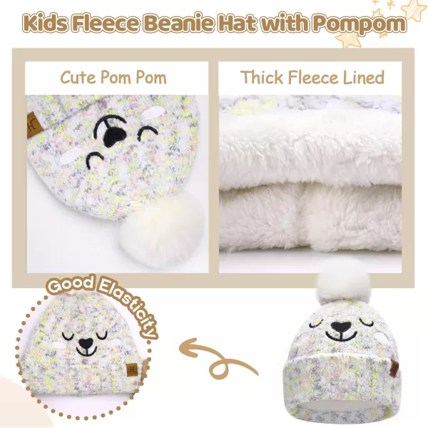 Kids Toddlers Winter Beanie Hats Gloves Neck Scarf Warm Knit Set Gifts for 0 6 12 Months 1 2 3 48 Year Old Baby Boys GirlsB Tiedye White