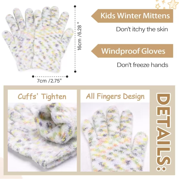Kids Toddlers Winter Beanie Hats Gloves Neck Scarf Warm Knit Set Gifts for 0 6 12 Months 1 2 3 48 Year Old Baby Boys GirlsB Tiedye White