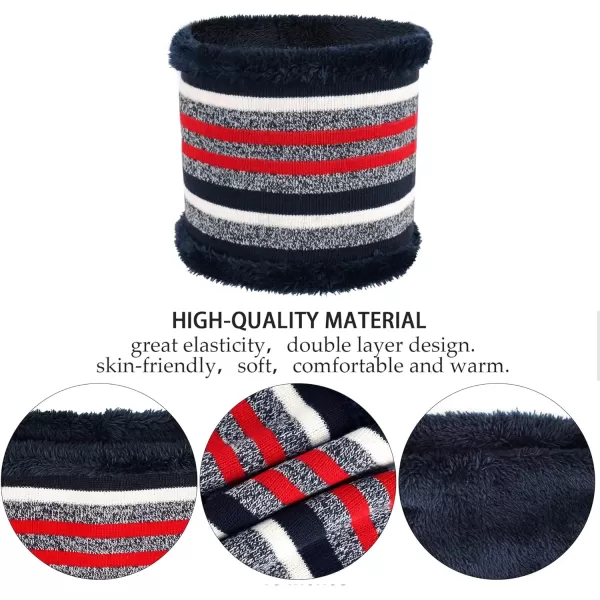 Kids Toddlers Winter Knit Warm Beanie Hat Scarf Gloves Set for Boys Girls Age 27 Pompom Cap Neck Warmer Gloves Fleece LinedRed