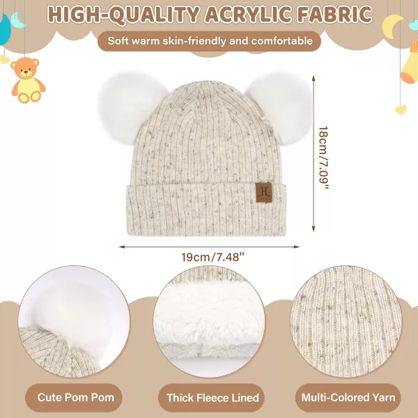 Toddler Kids Winter Hats Gloves Scarfs Beanie Mittens Neck Warmer for 0 6 12 Months 1 2 3 48 Year Old Baby Girls Boys GiftsA Beige