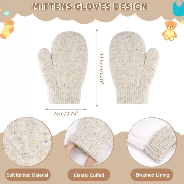 Toddler Kids Winter Hats Gloves Scarfs Beanie Mittens Neck Warmer for 0 6 12 Months 1 2 3 48 Year Old Baby Girls Boys GiftsA Beige