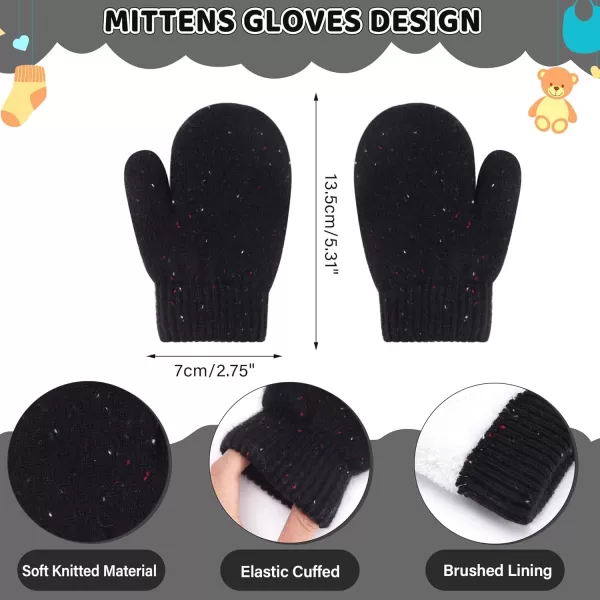 Toddler Kids Winter Hats Gloves Scarfs Beanie Mittens Neck Warmer for 0 6 12 Months 1 2 3 48 Year Old Baby Girls Boys GiftsA Black